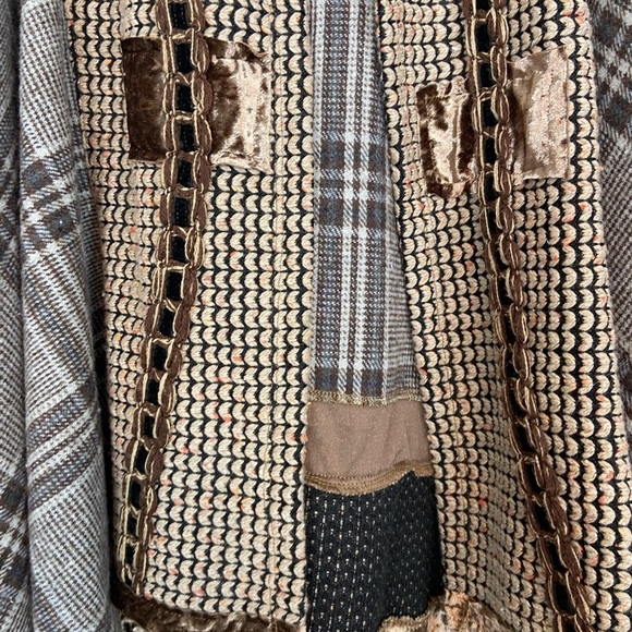 KAMANA OPEN FRONT MIXED MEDIA LAGENLOOK WHIMSICAL CARDIGAN - Picture 9 of 9